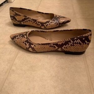 Ralph Lauren Brown Snake Print Flats